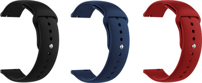 ACM Pack of 3 Watch Strap for Ambrane Fitshot Sphere Smartwatch (Black/Dark Blue/Red Smart Watch Strap(Mullti Color)