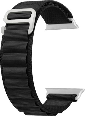 ACM Sliding Watch Strap Nylon Hook for Itel ‎2 Ultra Smartwatch Belt Band Black Smart Watch Strap(Black)