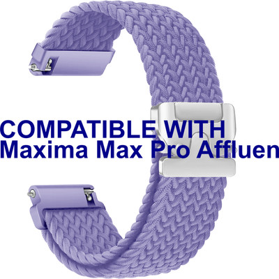 ACM Watch Strap Woven Braided Clipper for Maxima Max Pro Affluence Smartwatch Lavender Smart Watch Strap(Purple)