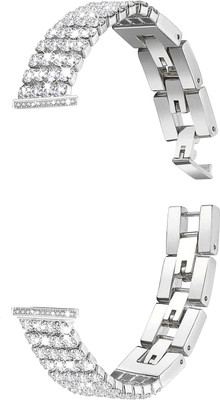 Oboe 20mm Diamond Bling Crystal Chain Design Strap for Samsung Galaxy Watch 5 / 5 Pro Smart Watch Strap(Silver)