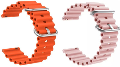 PUNAK 20 MM OCEAN SPORT SMARTWATCH BAND STRAPS Smart Watch Strap(Pink, Orange)