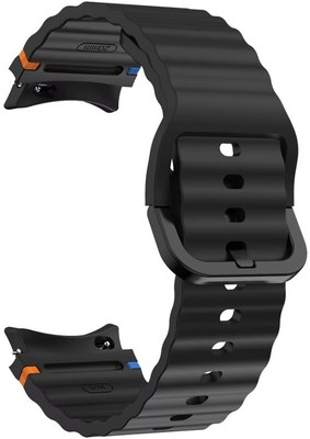 Colorcase Silicon Strap Compatible For Samsung Galaxy Watch 5 Pro 45mm Smart Watch Smart Watch Strap(Black)