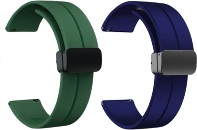 Upthrust Flexi Snap Combat Green & Midnight Blue 20mm (Pack of 2) Smart Watch Strap(Green, Blue)