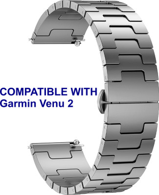 ACM WSM37Y22GY1924 Watch Strap Metal Steel 22mm for Garmin Venu 2 Smartwatch Grey Smart Watch Strap(Grey)