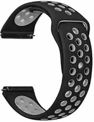 itup 04-RS 20mm Smart Watches Silicon changeable Patta Band Strap Belt Smart Watch Strap(Black, Grey)