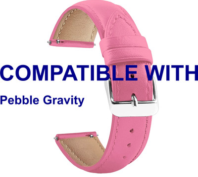 ACM WSM14B22PK3898 Watch Strap Leather Belt 22mm for |Pebble| Gravity Smartwatch Pink Smart Watch Strap(Pink)