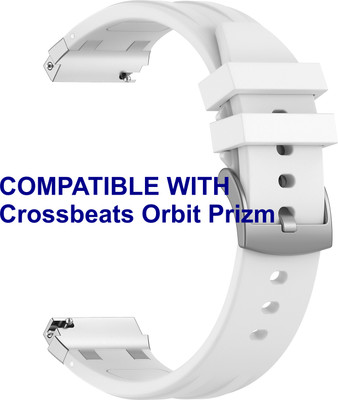 ACM WSM36X22WT2834 Watch Strap Metal Hook Silicone 22mm for Crossbeats Orbit Prizm Smartwatch White Smart Watch Strap(White)