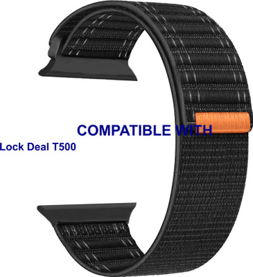 ACM WSM39A40BK1138 Sliding 44mm 49mm Watch Strap Nylon Soft for |Lock Deal T500 Smartwatch Black Smart Watch Strap(Black)