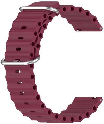 HRYFiNE 20 MM Soft Silicone Plunge Ocean Band Alpine Trail Loop Smart Watch Strap(Brown)