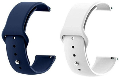 BLACK LOVIES 22 MM Soft Silicon Smartwatch Strap Compatible Smart Watch Strap(Blue, White)