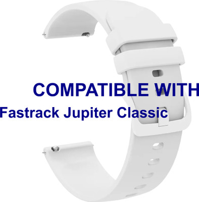 ACM WSM24L22WT3903 Watch Strap Silicone Color Hook Belt 22mm for New Fastrack| Jupiter Classic Smartwatch White Smart Watch Strap(White)
