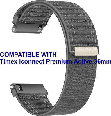 ACM WSM39A20GY1516 Watch Strap Nylon Soft 20mm for Timex Iconnect Premium Active 36mm Smartwatch Grey Smart Watch Strap(Grey)
