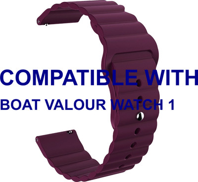 ACM WSM9W22PU3918 Watch Strap Wave Belt 22mm for BOAT VALOUR WATCH 1 Smartwatch Purple Smart Watch Strap(Purple)