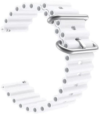 BLACK LOVIES 20 mm Ocean Smart Watch Band Strap Desinged for Noise Icon Buzz/ Qube/ Oxy/ Brio Smart Watch Strap(White)