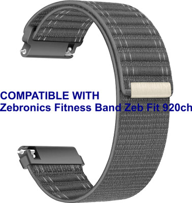 ACM WSM39A20GY1402 Watch Strap Nylon Soft 20mm for Zebronics Fitness Band Zeb Fit 920ch Smartwatch Grey Smart Watch Strap(Grey)