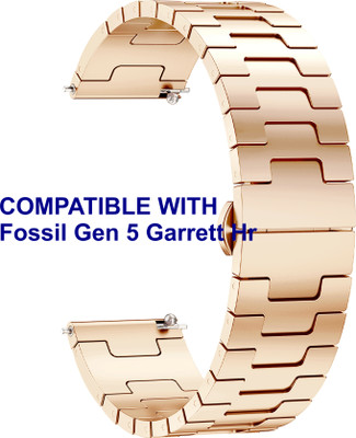 ACM WSM37Y22RSG1049 Watch Strap Metal Steel 22mm for Fossil Gen 5 Garrett Hr Smartwatch Rose Gold Smart Watch Strap(Gold)