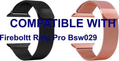 ACM WSM4M40BKRSG1122N1 Pack of 2 Sliding 44mm 49mm Watch Strap Magnetic for Fireboltt Ring Pro Bsw029 Smartwatch Black/Rose Gold Pink Smart Watch Strap(Mullti Color)