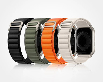 Geo SPORTS Alpine Loop Adjustable Metal G-Hook Premium black,green,orange and white Straps Smart Watch Strap(Black, Green, Orange, White)