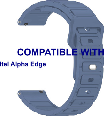 ACM WSM32T22BL5031 Watch Strap Silicone Belt Button 22mm for Itel Alpha Edge Smartwatch Blue Smart Watch Strap(Blue)