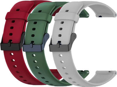 TRENDINGVIEW 22mm Smart Watch Strap (Combo Pack of 3) Silicone Belt with Quick Release Pins | Adjustable Length Smart Watch Strap(Mullti Color)