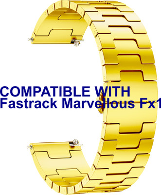 ACM Watch Strap Metal Steel for Fastrack Marvellous Fx1 Smartwatch Gold Smart Watch Strap(Gold)
