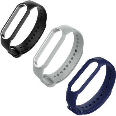 Flipkart SmartBuy Silicone Combo Pack of 3 Watch Band Compatible For MI 5 & MI 6 BAND (NOT FOR M2/M3) Smart Band Strap(Mullti Color)