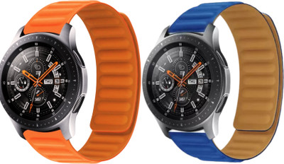 Upthrust Magnet Ease Citrus Burst & Midnight Blue 20mm (Pack of 2) Smart Watch Strap(Orange, Blue)