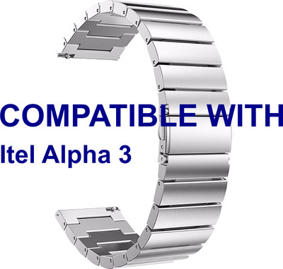 ACM WSM5F22SL3905 Watch Strap Steel Metal Belt 22mm for Itel Alpha 3 Smartwatch Silver Smart Watch Strap(Silver)