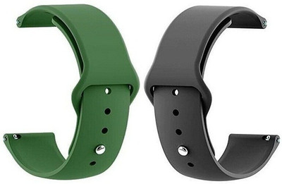 BLACK LOVIES 20mm Soft Silicon Belt ( check compatible model list) Smart Watch Strap(Black, Green)