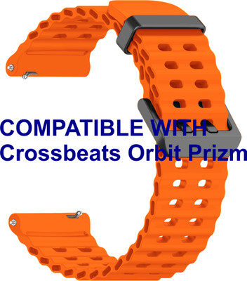 ACM WSM40B22OR2834 Watch Strap Silicone Sports 22mm for Crossbeats Orbit Prizm Smartwatch Orange Smart Watch Strap(Orange)
