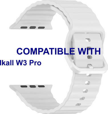 ACM WSM31S40WT1693 Sliding 44mm 49mm Watch Strap Silicone Classy Belt for Ikall W3 Pro Smartwatch White Smart Watch Strap(White)