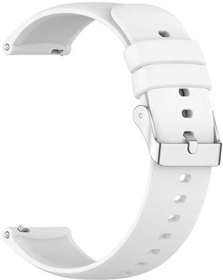AOnes Silicone Belt Classic Watch Strap for Gionee Ufit 6 BT Calling Metallic Frame Smart Watch Strap(White)