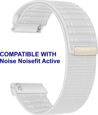 ACM WSM39A22WT1521 Watch Strap Nylon Soft 22mm for Noise Noisefit Active Smartwatch White Smart Watch Strap(White)