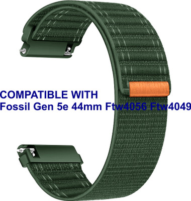 ACM WSM39A22GR1315 Watch Strap Nylon Soft 22mm for |Fossil Gen 5e 44mm Ftw4056 Ftw4049 Smartwatch Green Smart Watch Strap(Green)