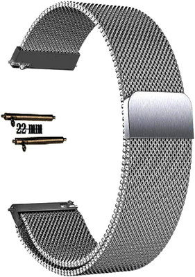 BLACK LOVIES 22 mm Metal smartwatch strap Compatible with Fossil SPORT/ GEN 5 Q FOUNDER 2.0 Smart Watch Strap(Silver)