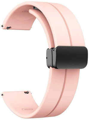 SwapME 20MM Silicone Strap with Folding Magnetic Lock Compatible with Amazfit GTS 2 Mini, Amazfit Bip/Pro/Lite, Bip S, Amazfit GTR, Samsung Galaxy Watch 4/ Watch 5 / 6 / 7, Compatible All 20MM Watches Smart Watch Strap(Pink)