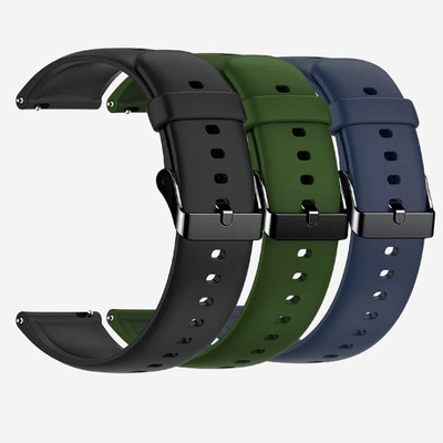 TRENDINGVIEW 22mm Strap Combo for Smart Watches (3 Straps) Black Buckle | Easy Fit Adjustable Design Smart Watch Strap(Mullti Color)