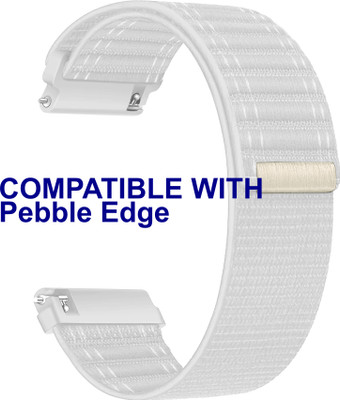 ACM Watch Strap Nylon Soft for Pebble Edge Smartwatch White Smart Watch Strap(White)