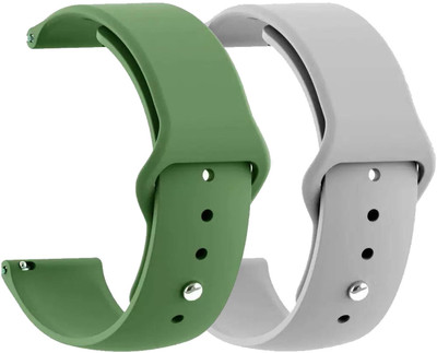 AOnes Pack of 2 Silicone Belt Watch Strap for Fireboltt Unity Bsw092 Smart Watch Strap(Green, Grey)
