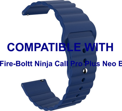 ACM WSM9W20BL3858 Watch Strap Wave Belt 20mm for Fire-Boltt Ninja Call Pro Plus Neo Bsw053 Smartwatch Blue Smart Watch Strap(Blue)