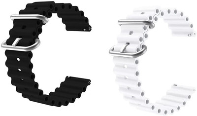 BLACK LOVIES 22 mm Ocean Smart Watch Strap(Black, White)