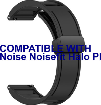 ACM Watch Strap Magnetic Clasp 22mm for Noise Noisefit Halo Plus Elite Edition Smartwatch Black M35 Smart Watch Strap(Black)