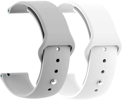 AOnes Pack of 2 Silicone Belt Watch Strap for Fitshot Saturn Smart Watch Strap(Grey, White)