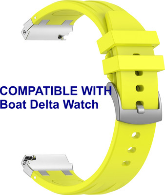 ACM WSM36X22LY1915 Watch Strap Metal Hook Silicone 22mm for |Boat Delta Watch Smartwatch Lime Yellow Smart Watch Strap(Yellow)