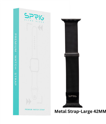 Sprig Metal Strap with Magnet Buckle for iWatch SE (Large 42MM) Smart Watch Strap(Black)