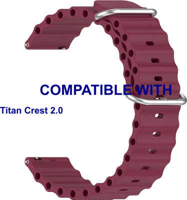 ACM WSM18F22PU3857 Watch Strap Silicone Smart 22mm for Titan Crest 2.0 Smartwatch Purple Smart Watch Strap(Purple)