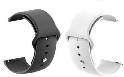 BLACK LOVIES 20 mm Soft Silicon Smartwatch Strap Compatible With Beast Pro BSW016 Smart Watch Strap(Black, White)
