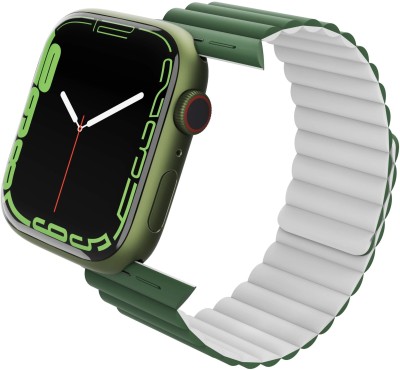 Vaku Luxos Silicon Magnetic Strap for iWatch Series 8 7 6 5 4 3 2 1 SE 38mm,40mm,41mm Smart Watch Strap(Green)