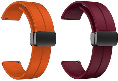PUNAK 20MM Soft Smart Watch Strap(Orange, Purple)