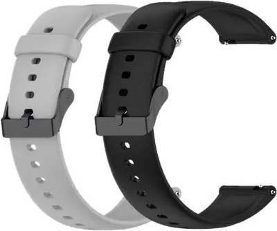 KHR TW22CS111BK 22MM Classic Silicon Band Strap (CHECK MODEL LIST) Combo Pack of 2 Watch Belt Smart Watch Strap(Black, Grey)
